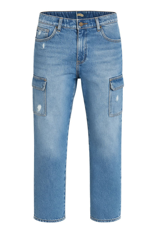 Pantalone Jeans tashe laterali tela fissa gamba regular fit