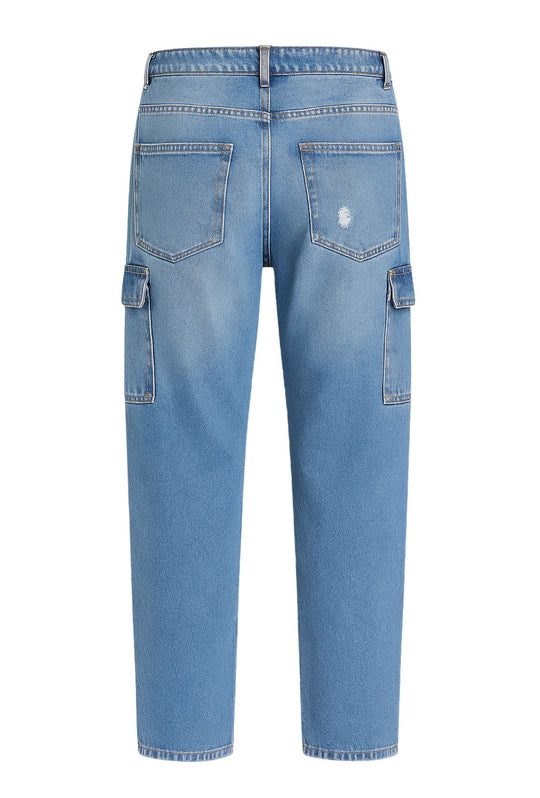Pantalone Jeans tashe laterali tela fissa gamba regular fit