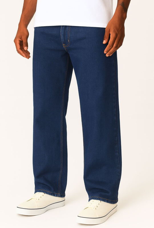 Pantalone Jeans Regular fit in tela fissa fondo ampio