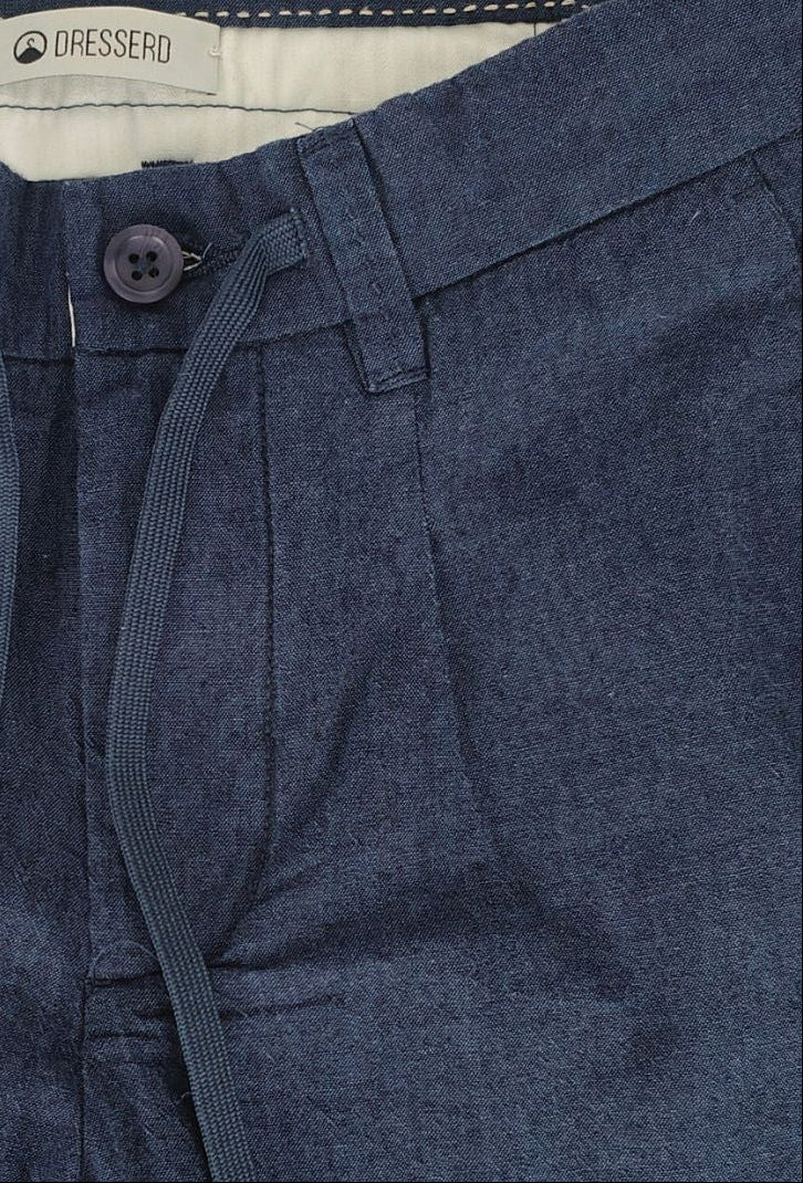 Pantalaccio uomo Dresserd lino cotone comfort Fit - BLU