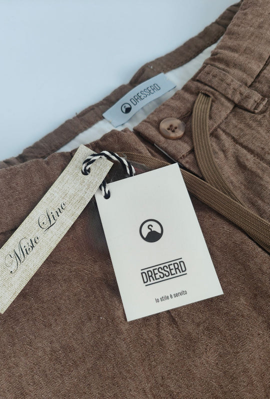Pantalaccio uomo Dresserd lino cotone comfort Fit - CAMMELLO