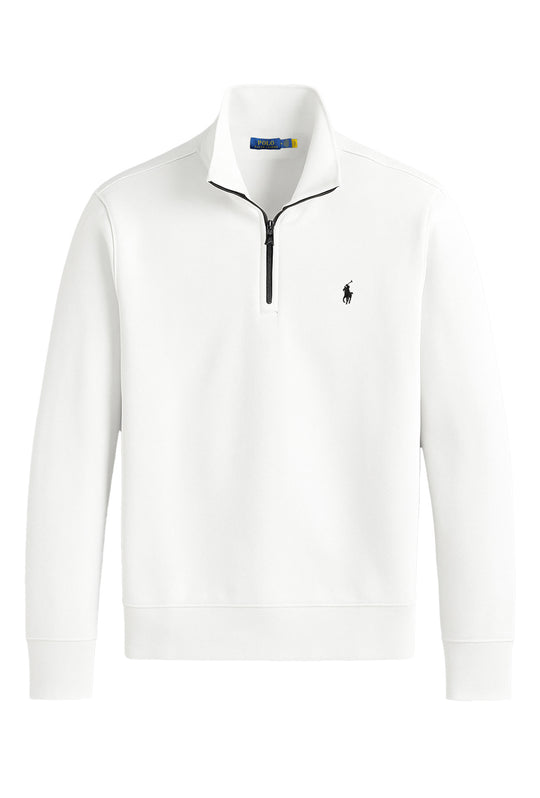 Felpa uomo RALPH LAUREN mezza zip lupetto - BIANCO