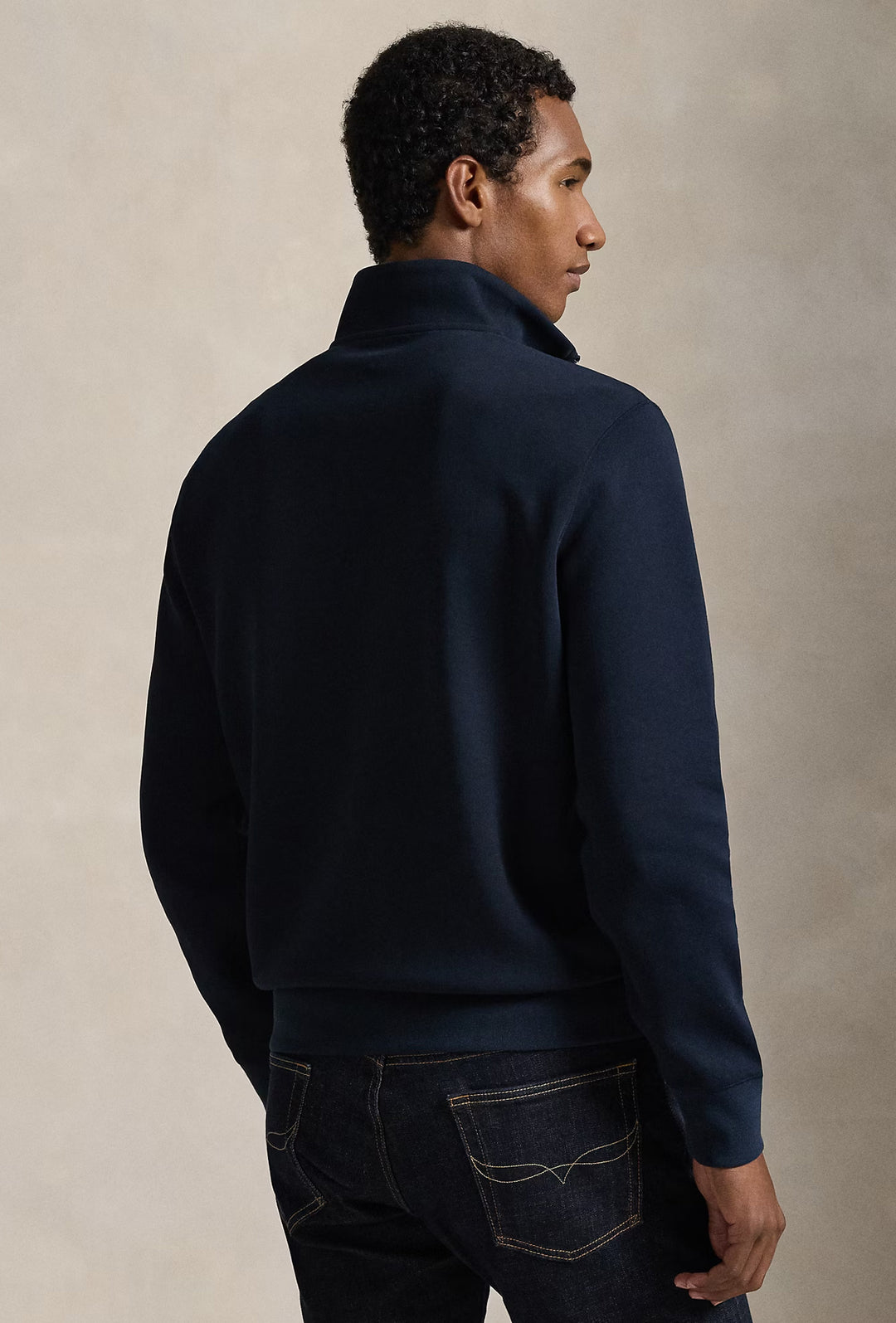 Felpa uomo RALPH LAUREN mezza zip lupetto - BLU