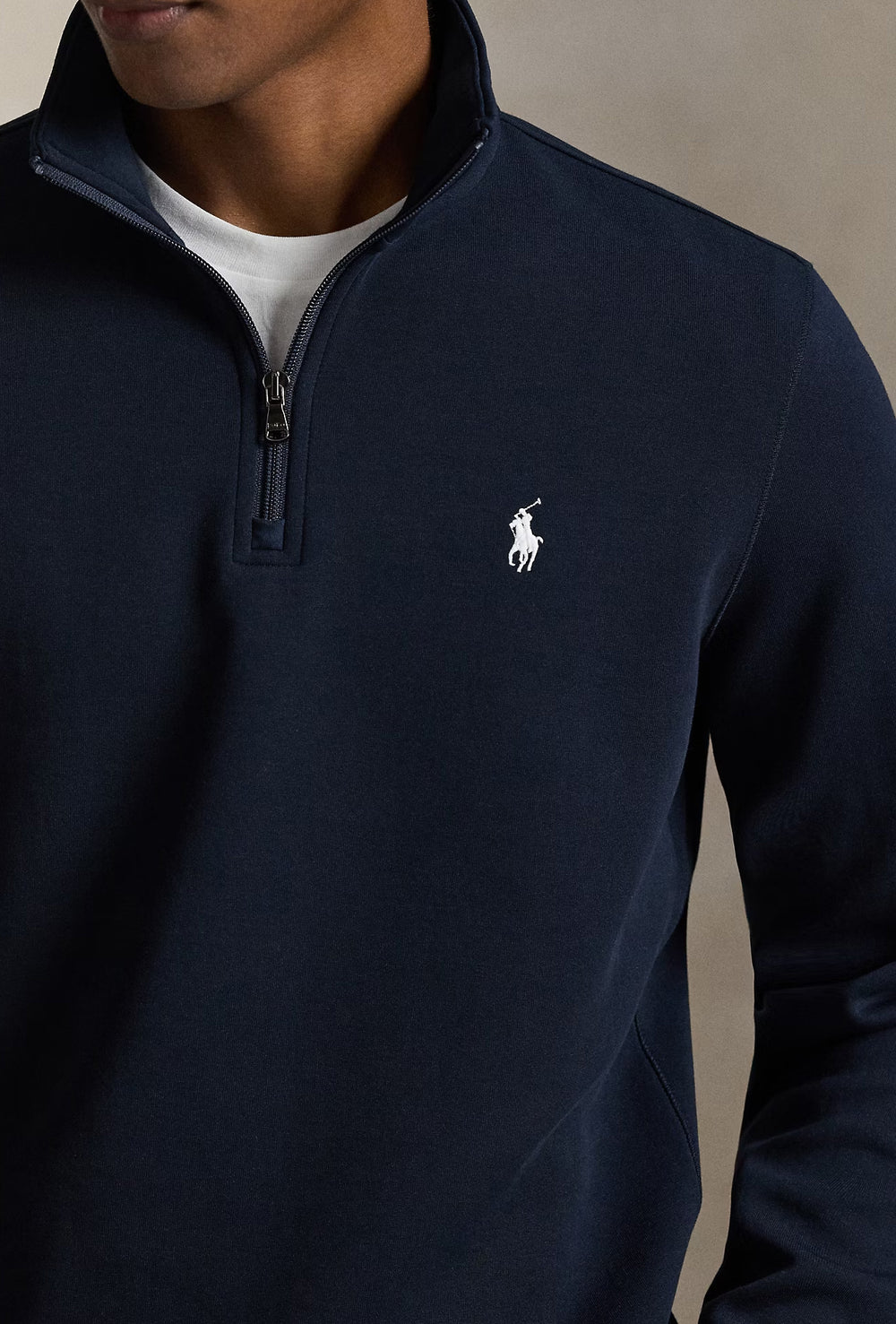 Felpa uomo RALPH LAUREN mezza zip lupetto - BLU