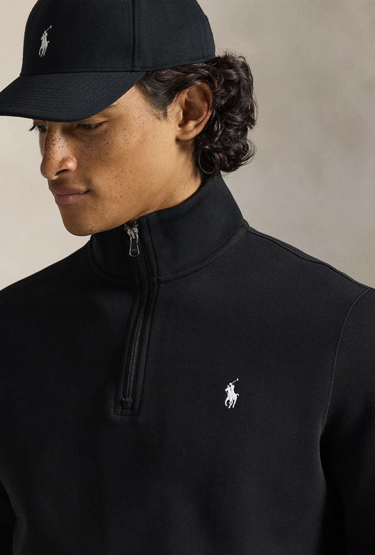 Felpa uomo RALPH LAUREN mezza zip lupetto - NERO
