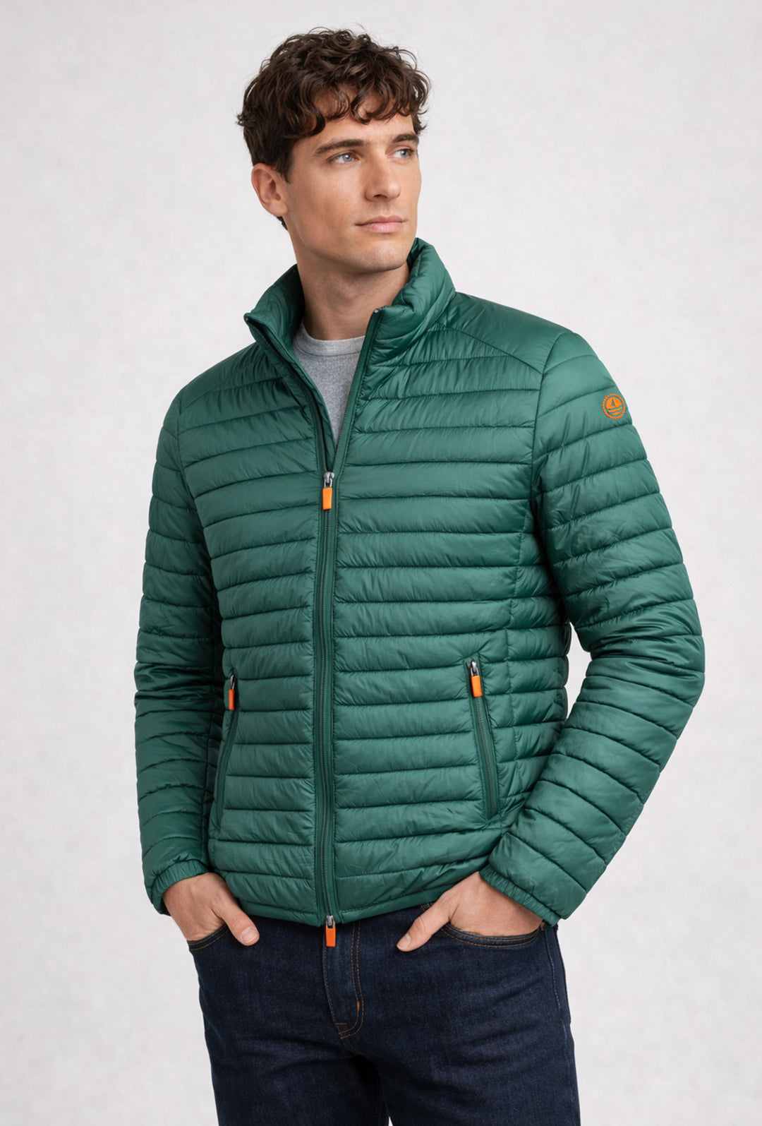 Piumino uomo Navy Sail Navigare 80 grammi senza cappuccio - VERDE