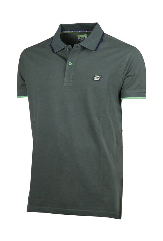 Polo Uomo Baci & Abbracci mezza manica 100% Cotone Piquet Dresserd - VERDE