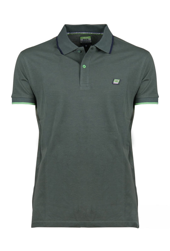 Polo Uomo Baci & Abbracci mezza manica 100% Cotone Piquet Dresserd - VERDE