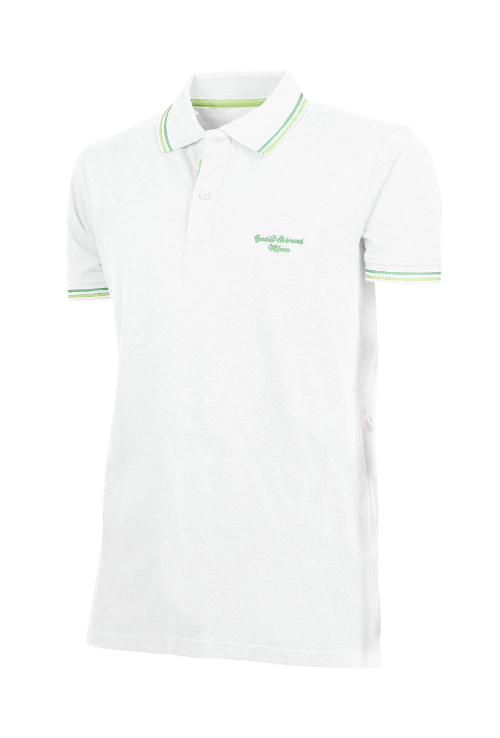 Polo Uomo Baci&Abbracci in Piquet Contrasti Fluo Maglia mezza manica Dresserd - BIANCO