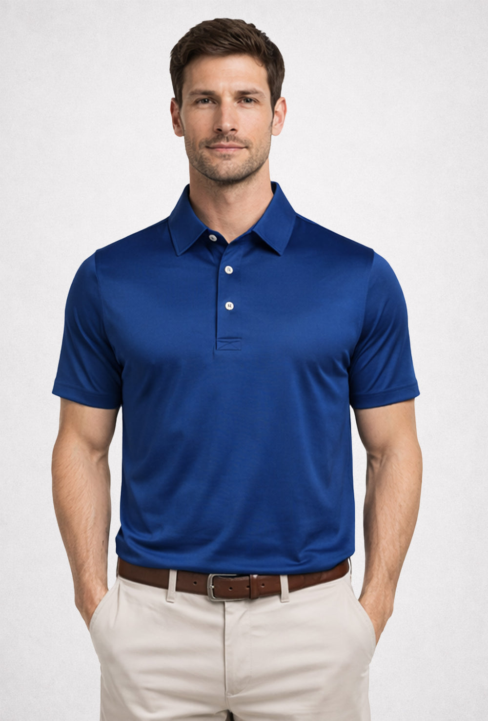 Polo Uomo tessuto di Scozia 100% Cotone Mercerizzato Regular Fit, Made in Italy -AVIO