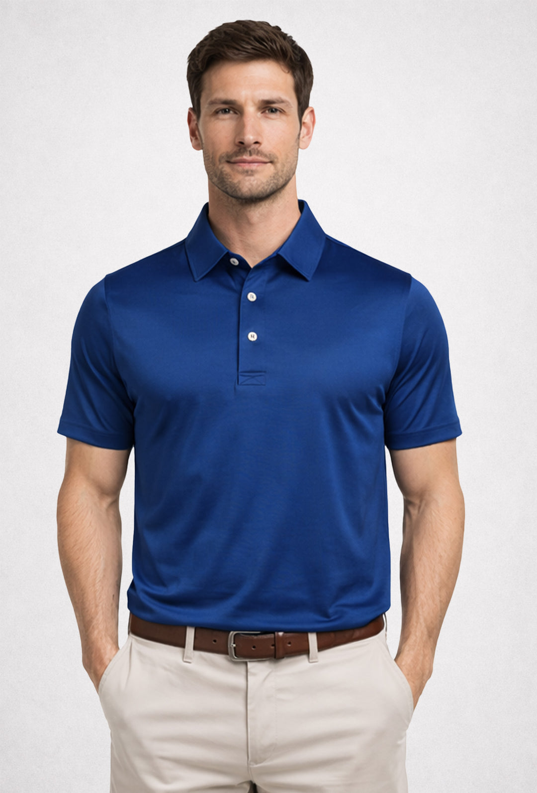 Polo Uomo tessuto di Scozia 100% Cotone Mercerizzato Regular Fit, Made in Italy -AVIO