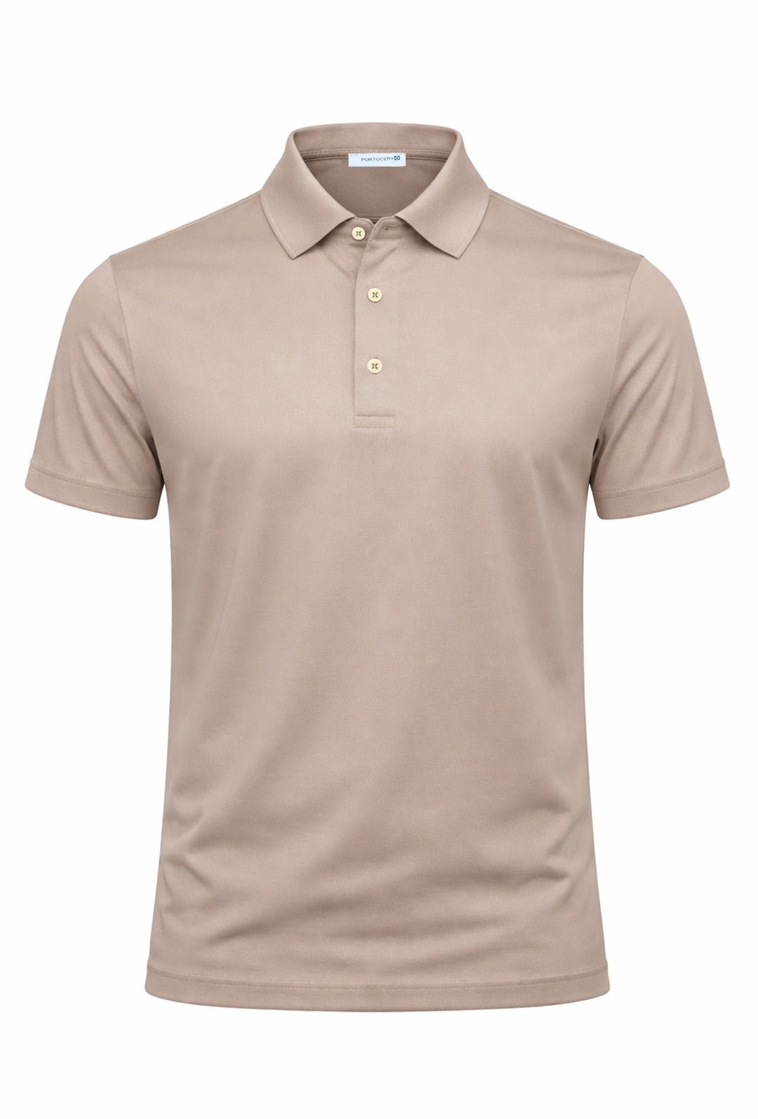 Polo Uomo tessuto di Scozia 100% Cotone Mercerizzato Regular Fit, Made in Italy -BEIGE