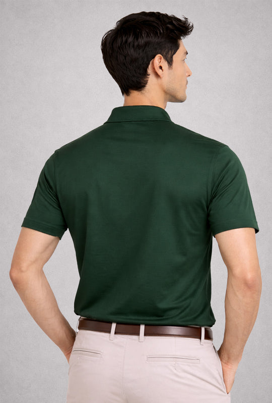 Polo Uomo tessuto di Scozia 100% Cotone Mercerizzato Regular Fit, Made in Italy - VERDE
