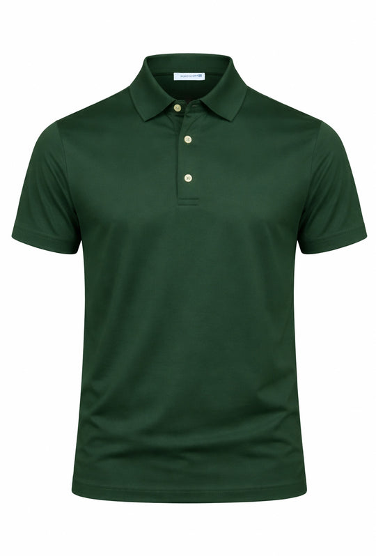 Polo Uomo tessuto di Scozia 100% Cotone Mercerizzato Regular Fit, Made in Italy - VERDE