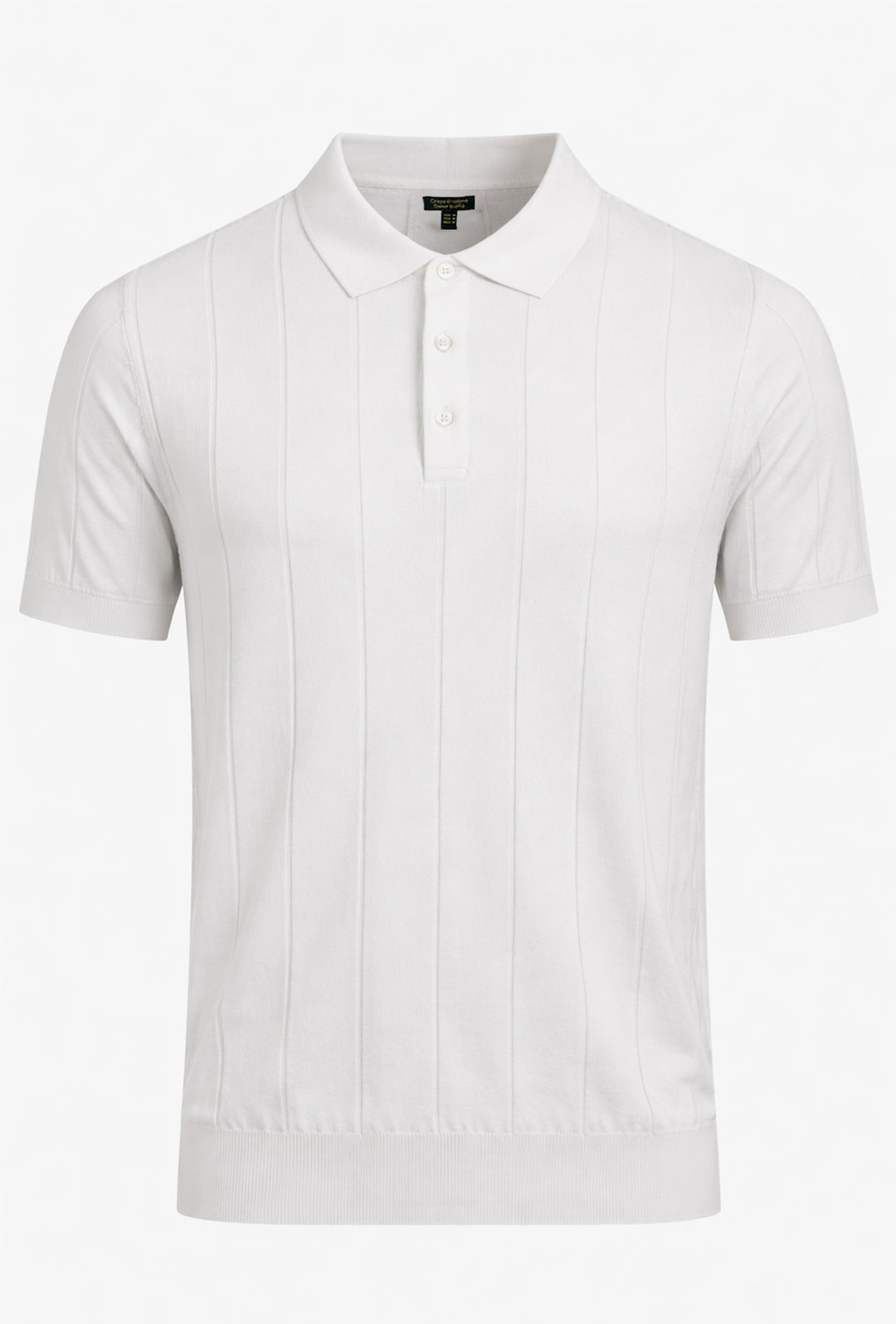 Polo uomo in crepe di cotone Dresserd a maglia - BIANCO
