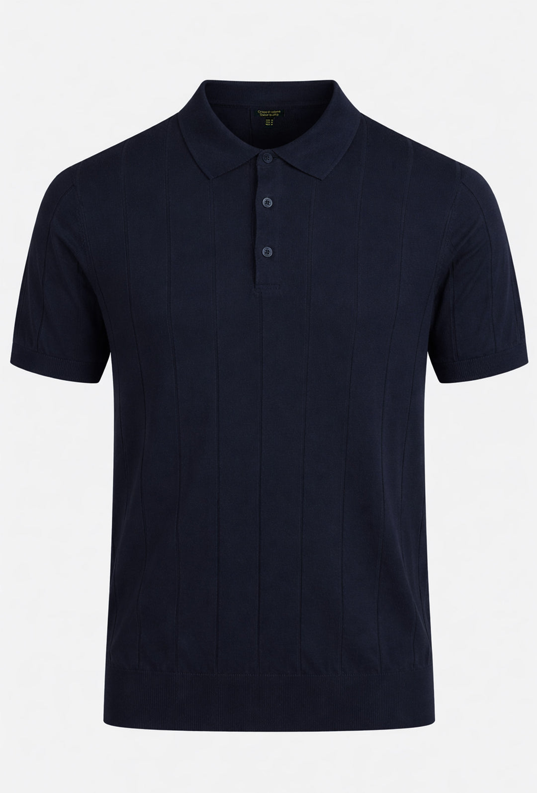 Polo uomo in crepe di cotone Dresserd a maglia - BLU