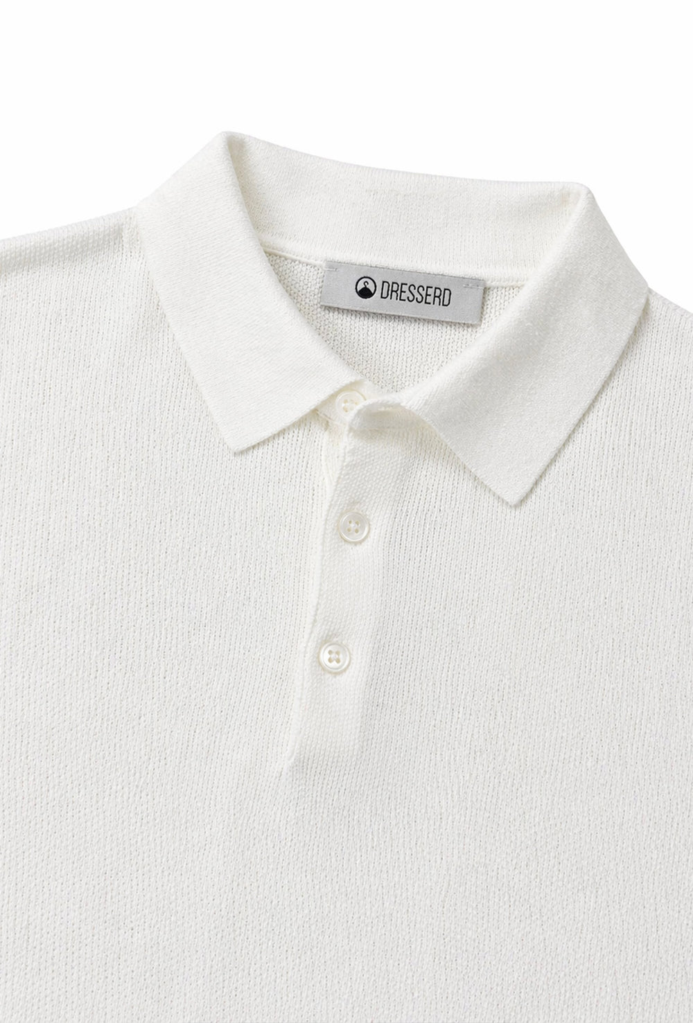 Polo uomo in maglia 100% Cotone in maglia trama lavorata - BIANCO