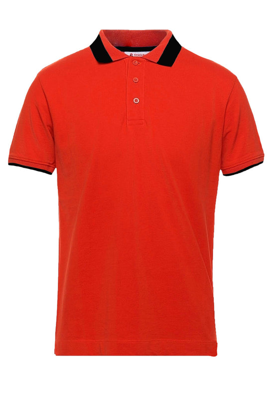 Polo uomo INVICTA mezza manica cotone Piquet Contrasto collo Maglie Dresserd - ROSSO