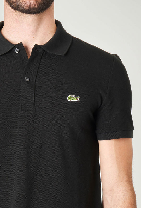 Polo Uomo LACOSTE slim fit mezza manica PH4012 in petit piqué - NERO