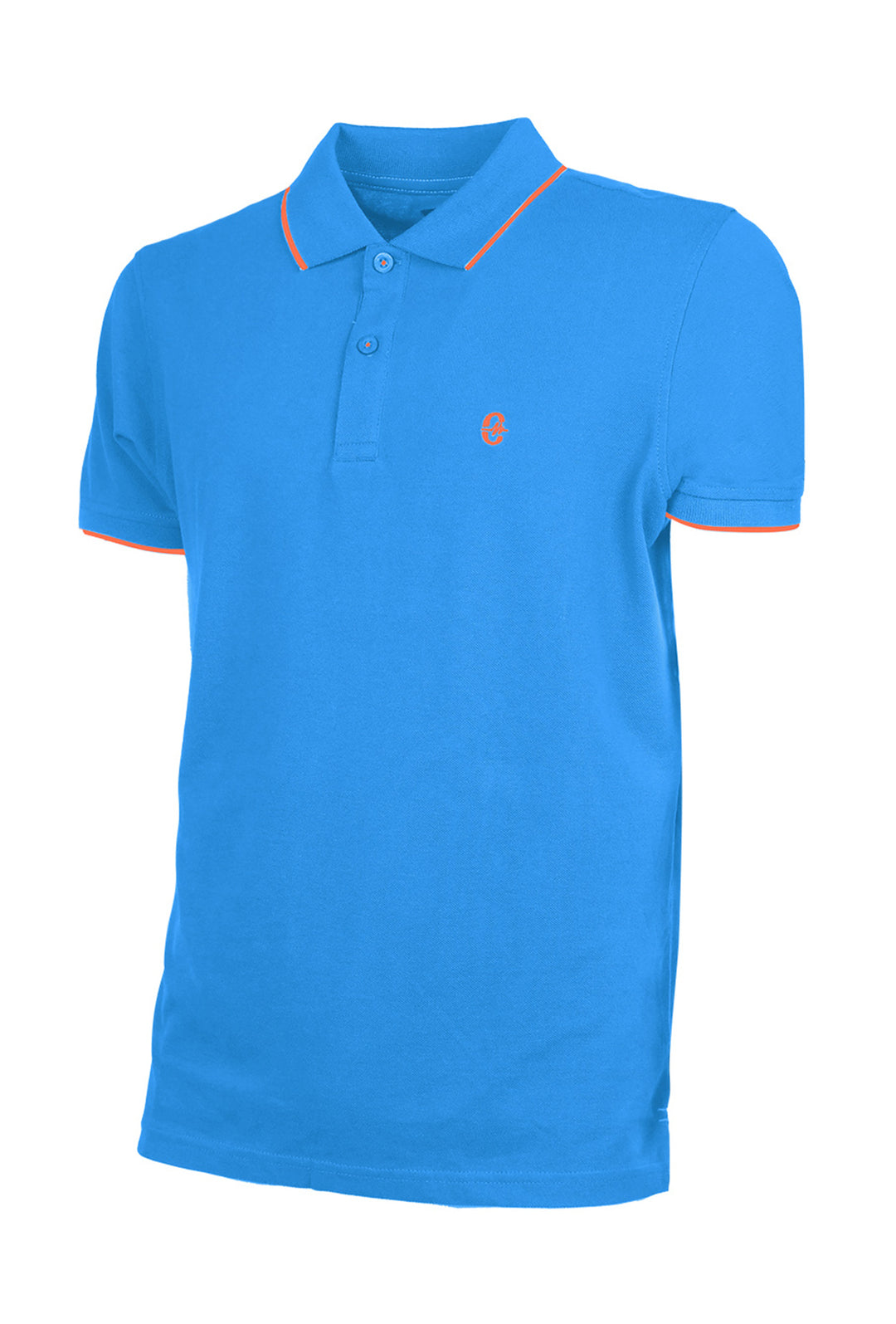 Polo Uomo Enrico Coveri logo Fluo 100% Cotone Maglia mezza manica Dresserd - AZZURRO