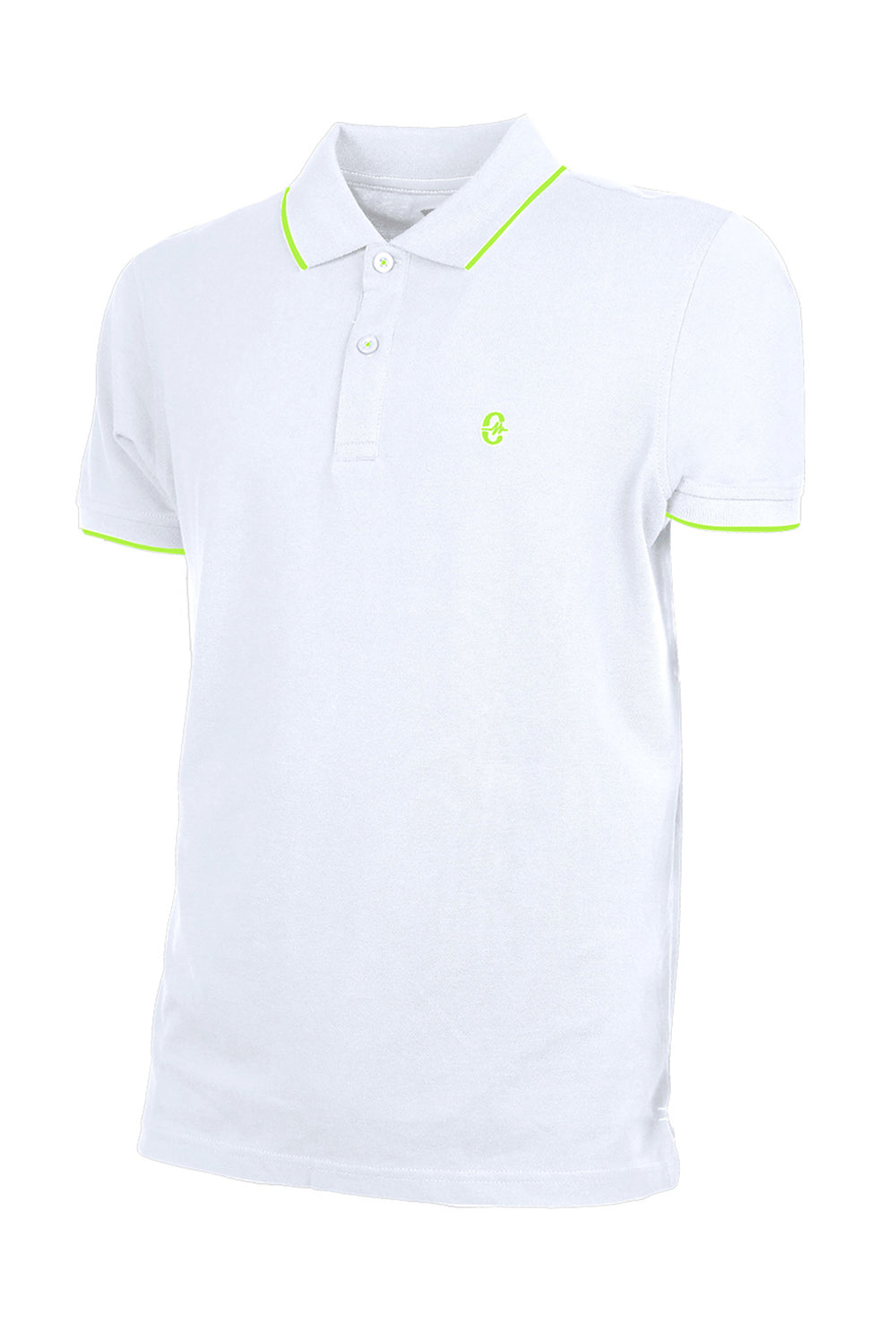 Polo Uomo Enrico Coveri logo Fluo 100% Cotone Maglia mezza manica Dresserd - BIANCO