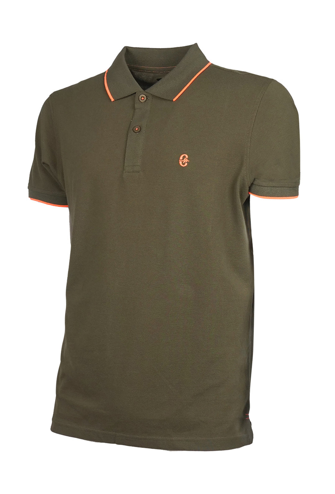 Polo Uomo Enrico Coveri logo Fluo 100% Cotone Maglia mezza manica Dresserd - VERDE MILITARE