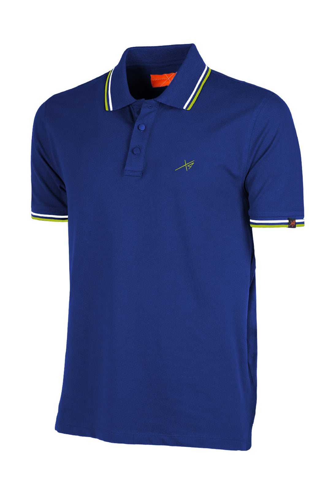 Polo Uomo Nerovago Piquet con colletto Fluo Semi slim fit Polo Dresserd - BLU