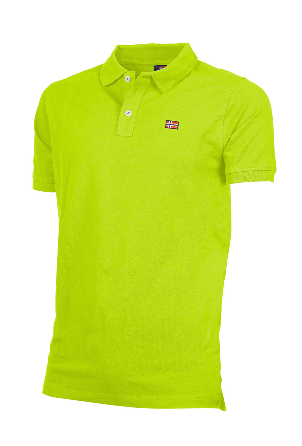 Polo Uomo NORWAY mezza manica 100% Cotone Tinta Unita - VERDE ACIDO