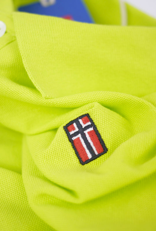 Polo Uomo NORWAY mezza manica 100% Cotone Tinta Unita - VERDE ACIDO