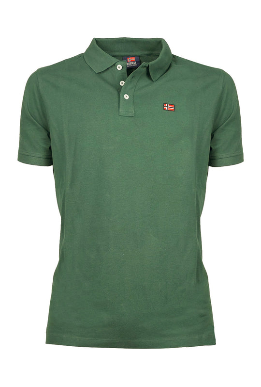 Polo Uomo NORWAY mezza manica 100% Cotone Tinta Unita - VERDE MILITARE