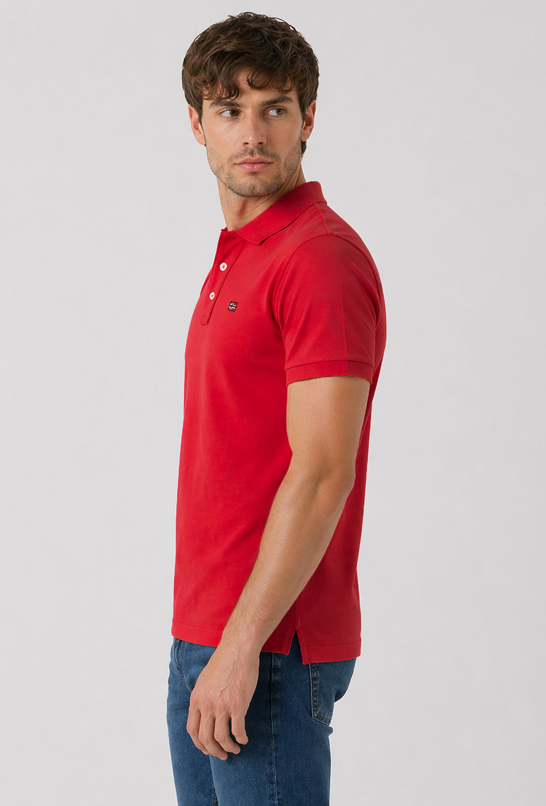 Polo Uomo NORWAY mezza manica 100% Cotone Tinta Unita - ROSSO