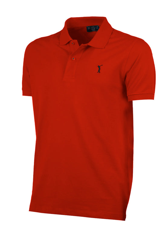 Polo Uomo Nove.11 in Cotone Piquet Semi slim fit Maglia Tinta Unita mezza manica con bottoni - ROSSO