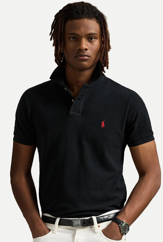 Polo Ralph Lauren Iconic Mesh uomo cotone piqué colorato - NERO