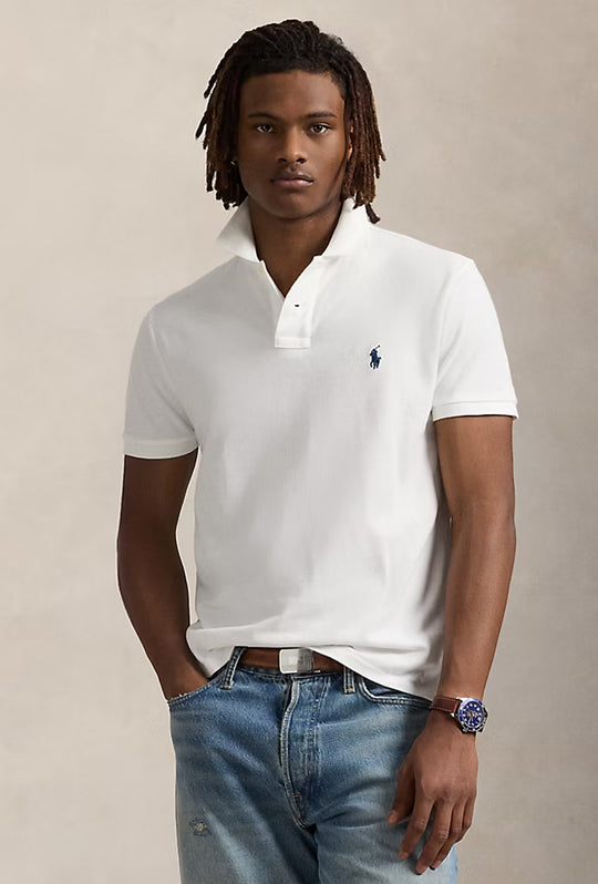 Polo Ralph Lauren Iconic Mesh uomo cotone piqué colorato - BIANCO