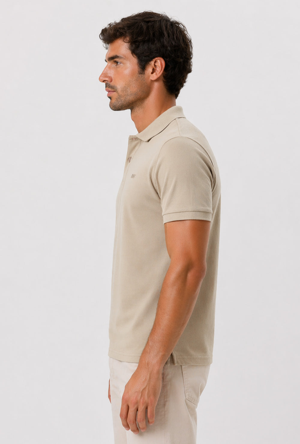Polo uomo Rifle in 100% cotone piquet - BEIGE