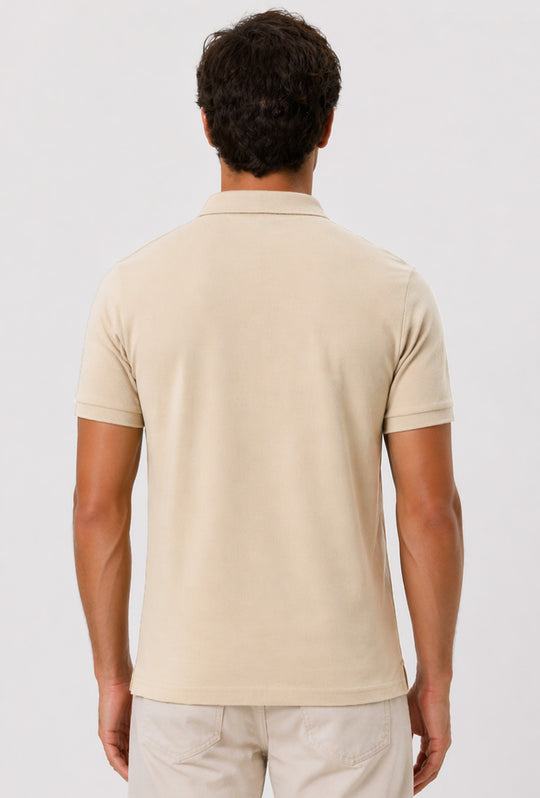 Polo uomo Rifle in 100% cotone piquet - BEIGE