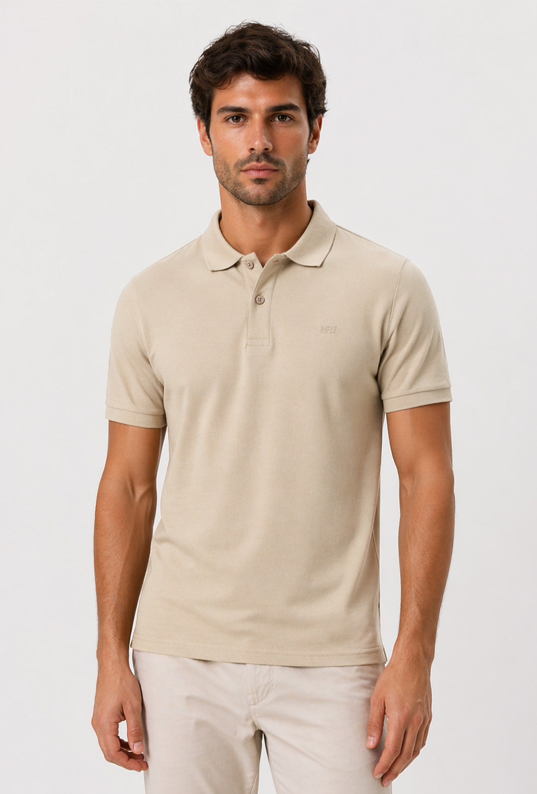 Polo uomo Rifle in 100% cotone piquet - BEIGE