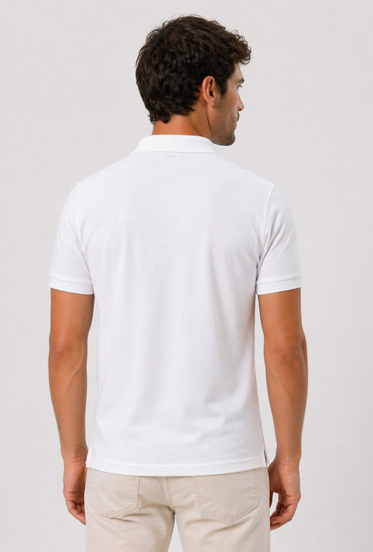 Polo uomo Rifle in 100% cotone piquet - BIANCO