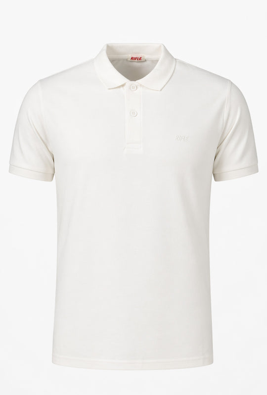 Polo uomo Rifle in 100% cotone piquet - BIANCO