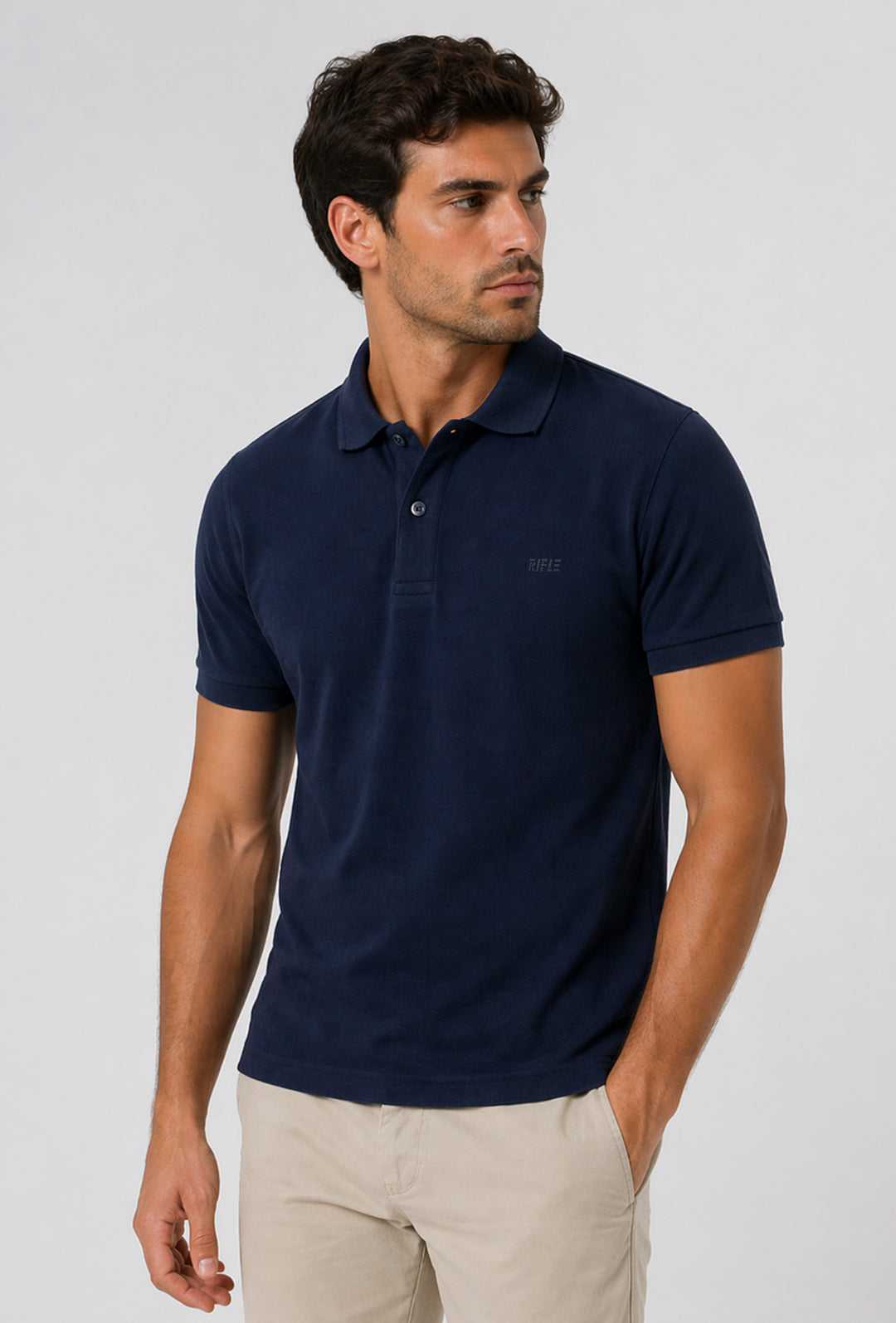 Polo uomo Rifle in 100% cotone piquet - BLU