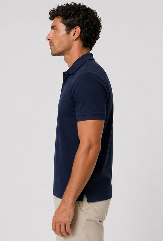 Polo uomo Rifle in 100% cotone piquet - BLU