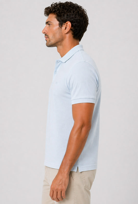 Polo uomo Rifle in 100% cotone piquet - AZZURRO CIELO