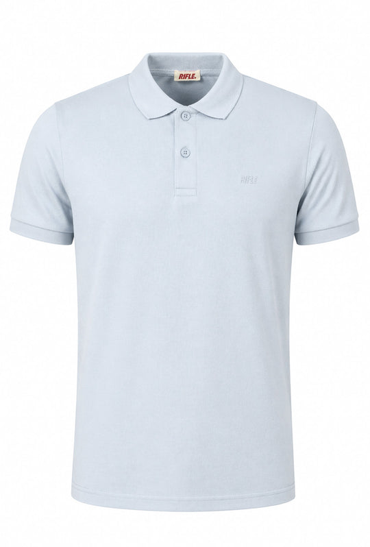 Polo uomo Rifle in 100% cotone piquet - AZZURRO CIELO