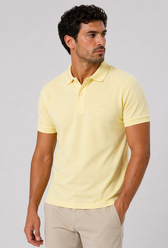 Polo uomo Rifle in 100% cotone piquet - GIALLO PAGLIERINO