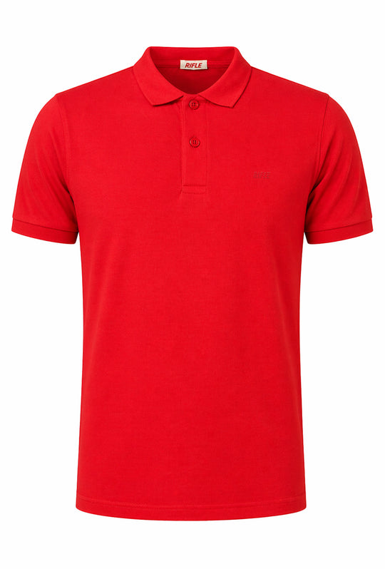 Polo uomo Rifle in 100% cotone piquet - ROSSO