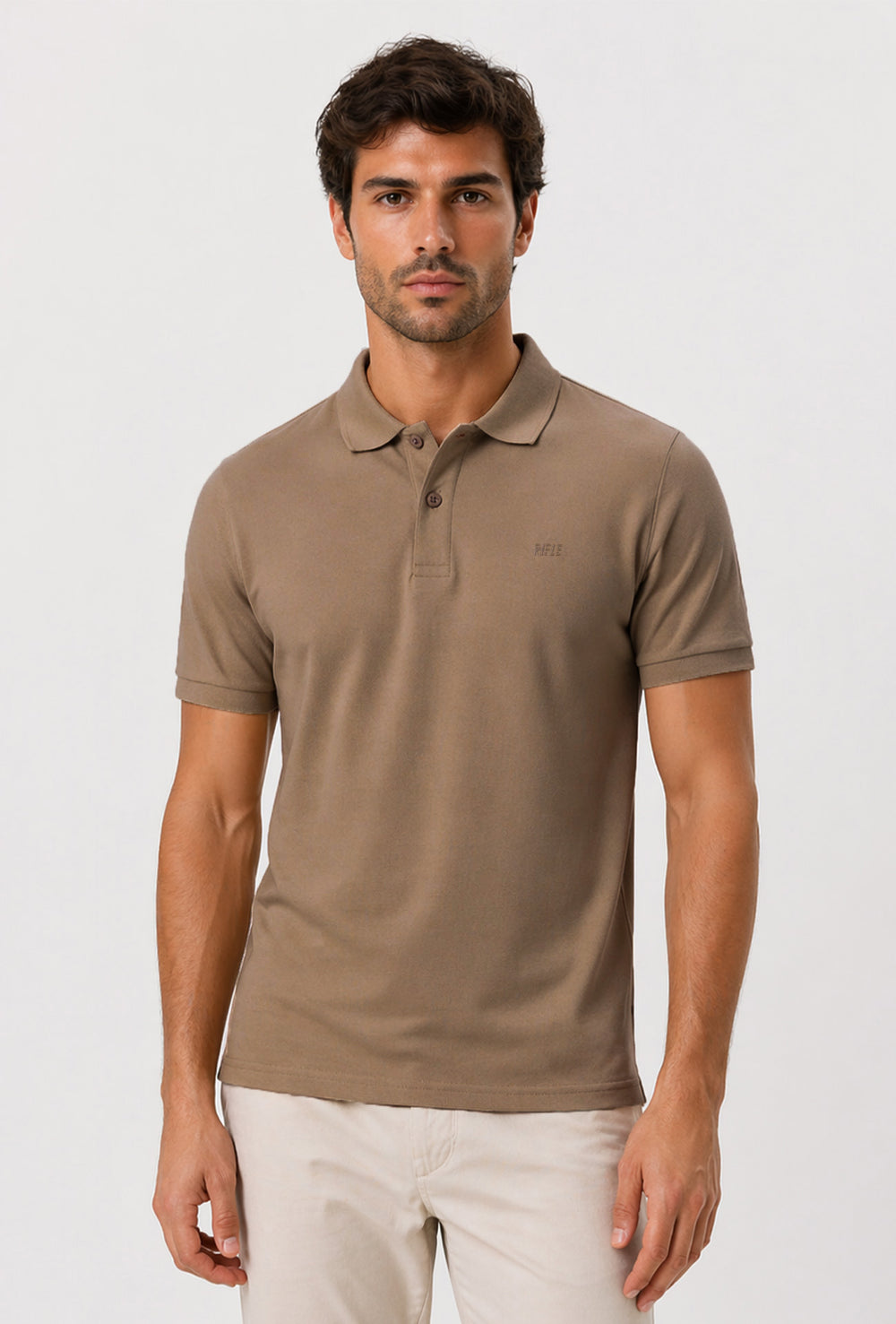 Polo uomo Rifle in 100% cotone piquet - TERRA