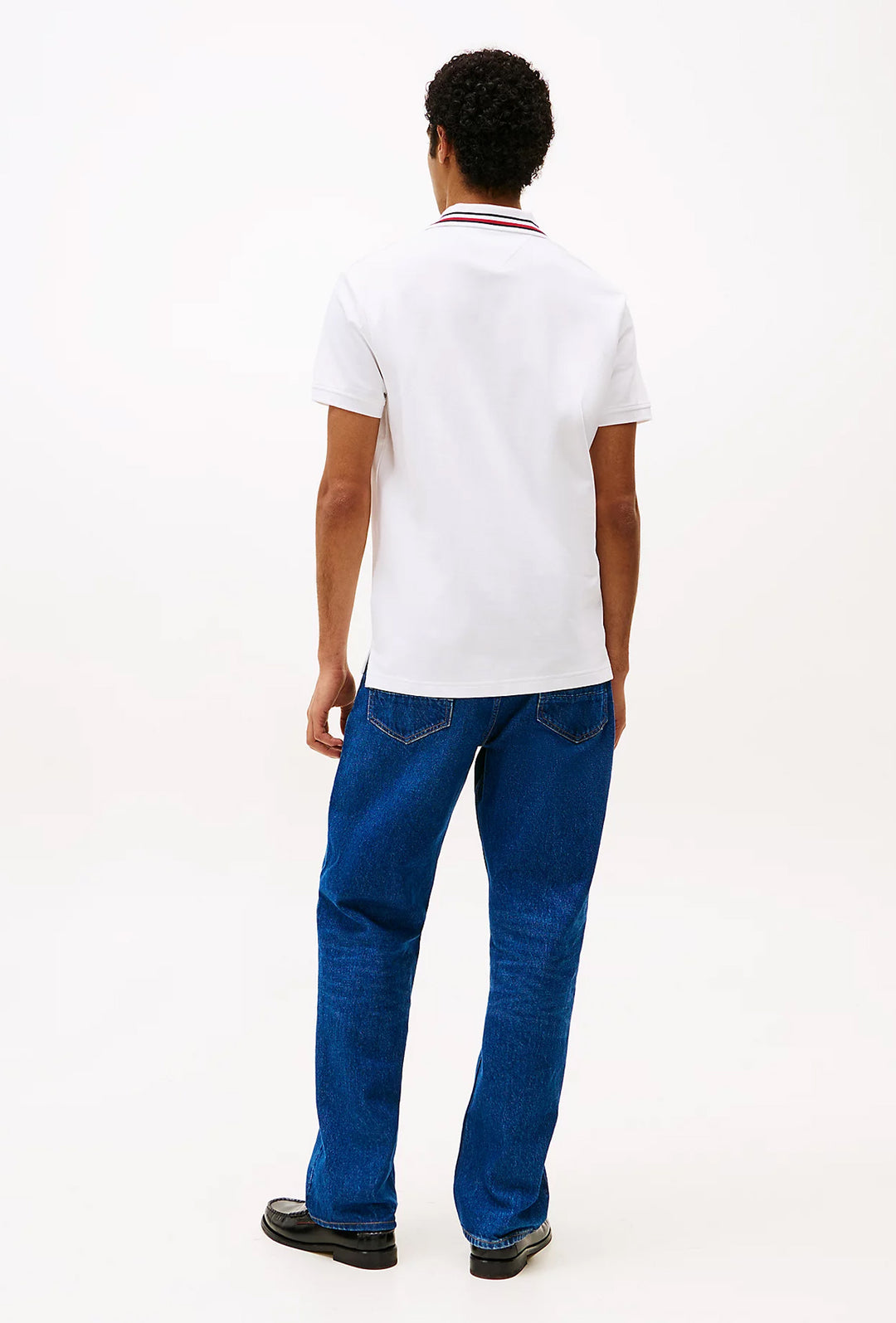 Polo Uomo TOMMY HILFIGER mezza manica colletto con righini a contrasto - BIANCO