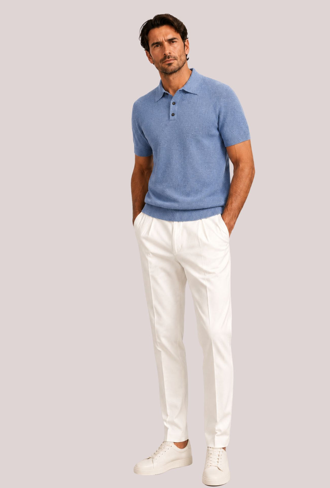 Polo Uomo in Filo Cotone trama lavorata Made in Italy Dresserd - AVIO