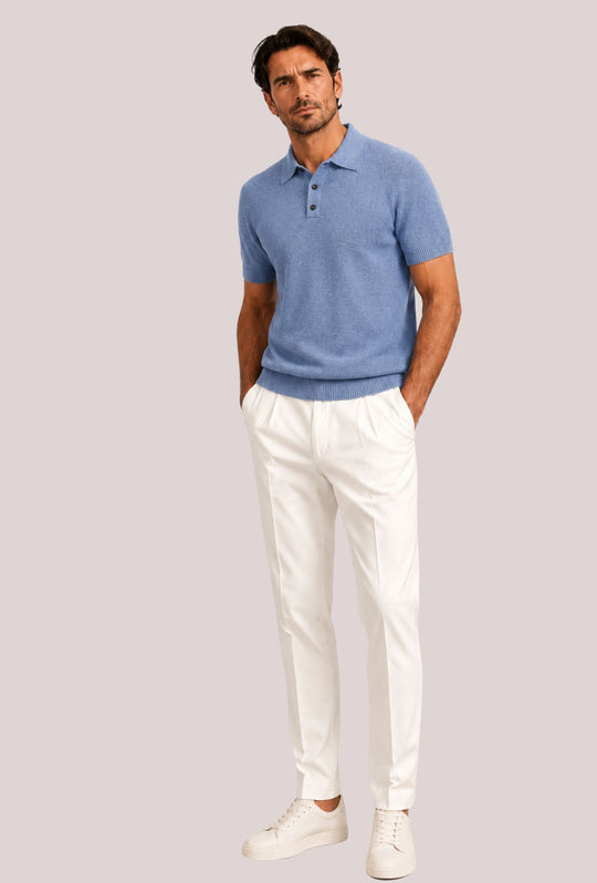 Polo Uomo in Filo Cotone trama lavorata Made in Italy Dresserd - AVIO