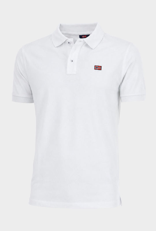 Polo Uomo NORWAY mezza manica 100% Cotone Tinta Unita - BIANCO